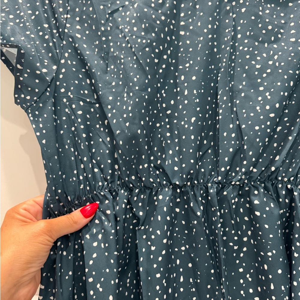 Women's NWT Green Speckled Midi Dress- Size Small - Picture 5 of 9
